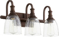 Quorum Home Quorum - 5011-3-186 - Three Light Vanity - Oiled Bronze w/ Clear/Seeded
