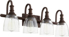 Quorum Home Quorum - 5011-4-186 - Four Light Vanity - Oiled Bronze w/ Clear/Seeded