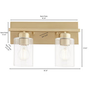 Quorum Home Quorum - 5012-2-80 - Two Light Vanity - Aged Brass