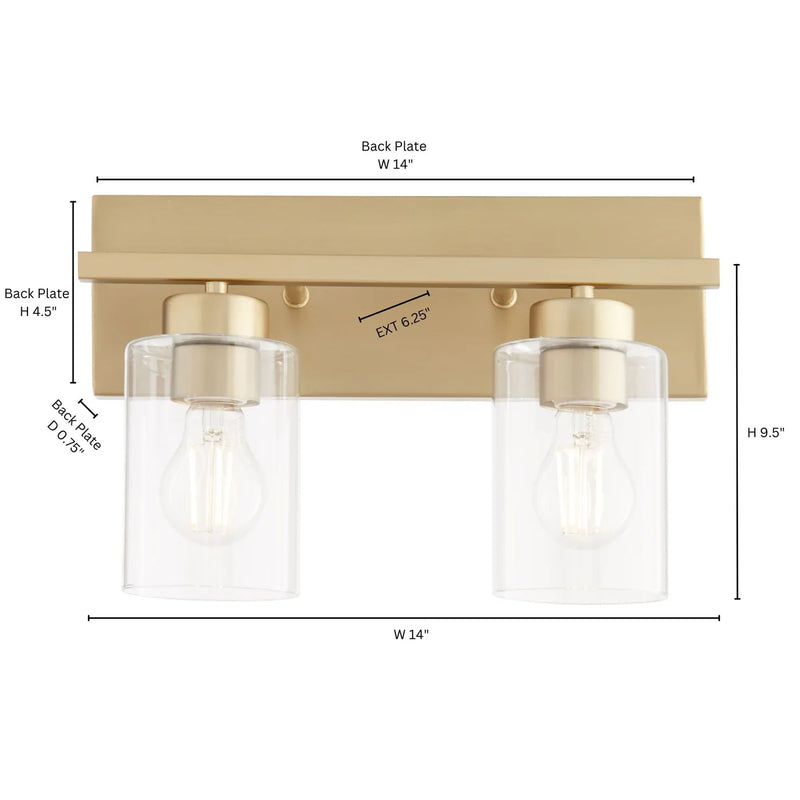 Quorum Home Quorum - 5012-2-80 - Two Light Vanity - Aged Brass
