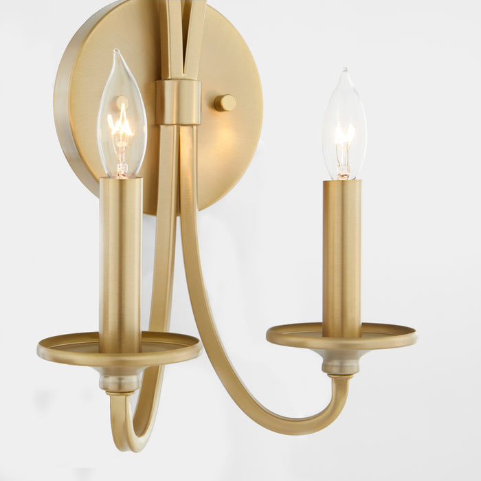 Quorum Home Quorum - 5021-2-80 - Two Light Wall Mount - Aged Brass