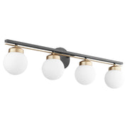 Quorum Home Quorum - 506-4-6980 - Four Light Vanity - Textured Black w/ Aged Brass