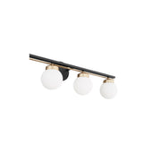Quorum Home Quorum - 506-4-6980 - Four Light Vanity - Textured Black w/ Aged Brass