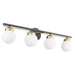 Quorum Home Quorum - 506-4-6980 - Four Light Vanity - Textured Black w/ Aged Brass