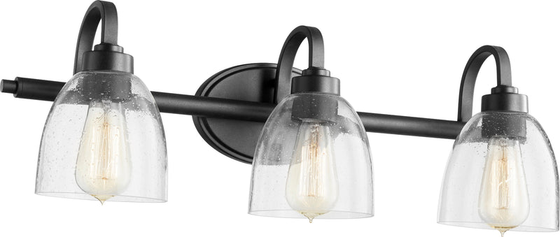 Quorum Home Quorum - 5060-3-69 - Three Light Vanity - Textured Black w/ Clear/Seeded