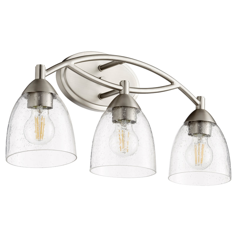 Quorum Home Quorum - 5069-3-265 - Three Light Vanity - Satin Nickel w/ Clear/Seeded