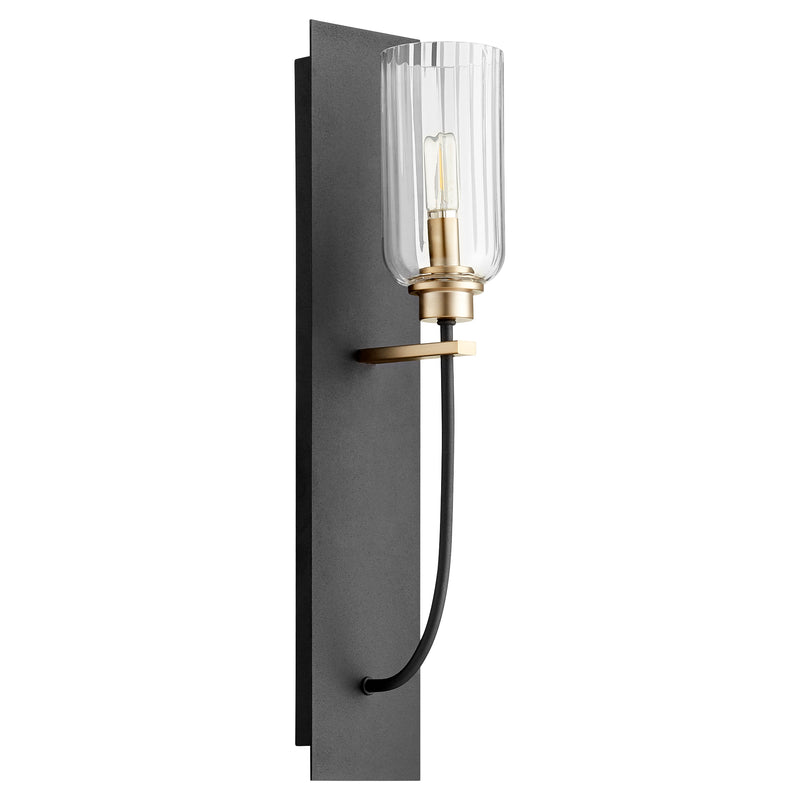 Quorum Home Quorum - 507-1-6980 - One Light Wall Mount - Textured Black w/ Aged Brass