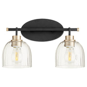 Quorum Home Quorum - 507-2-6980 - Two Light Vanity - Textured Black w/ Aged Brass