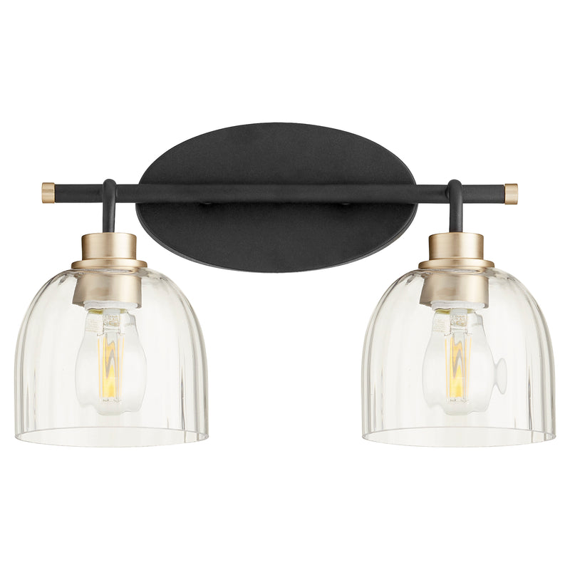 Quorum Home Quorum - 507-2-6980 - Two Light Vanity - Textured Black w/ Aged Brass