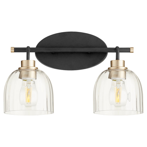 Quorum Home Quorum - 507-2-6980 - Two Light Vanity - Textured Black w/ Aged Brass