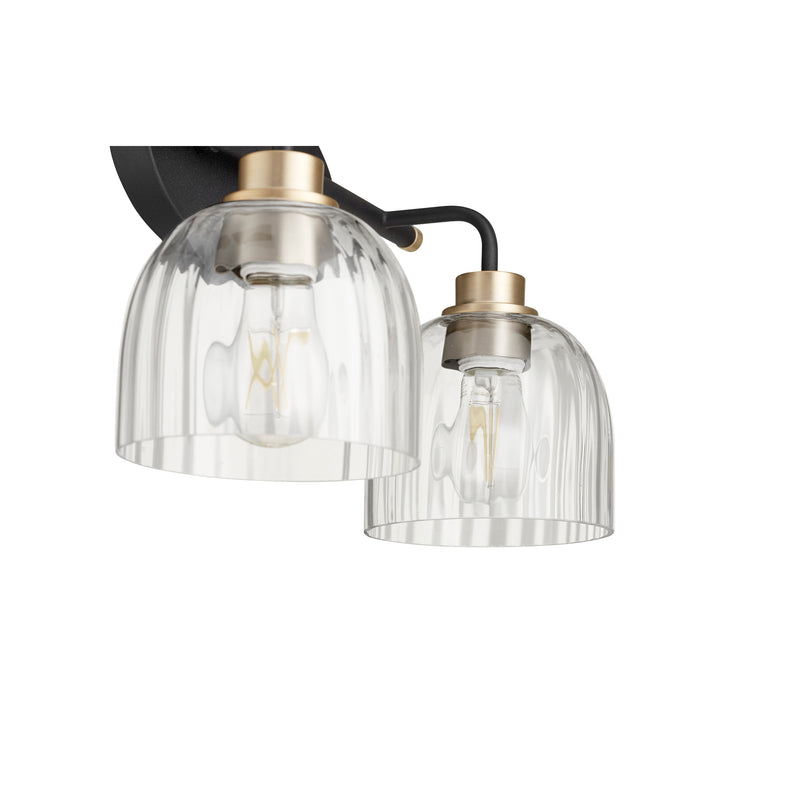 Quorum Home Quorum - 507-2-6980 - Two Light Vanity - Textured Black w/ Aged Brass