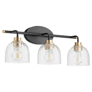 Quorum Home Quorum - 507-3-6980 - Three Light Vanity - Textured Black w/ Aged Brass