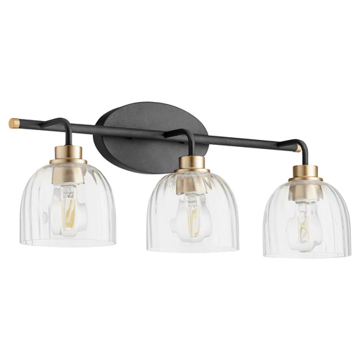 Quorum Home Quorum - 507-3-6980 - Three Light Vanity - Textured Black w/ Aged Brass