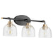 Quorum Home Quorum - 507-3-6980 - Three Light Vanity - Textured Black w/ Aged Brass