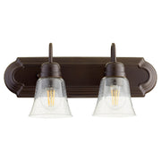 Quorum Home Quorum - 5094-2-286 - Two Light Vanity - Oiled Bronze w/ Clear/Seeded