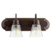 Quorum Home Quorum - 5094-2-286 - Two Light Vanity - Oiled Bronze w/ Clear/Seeded