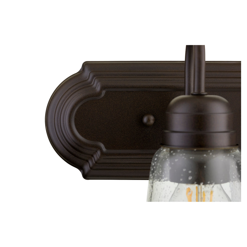 Quorum Home Quorum - 5094-2-286 - Two Light Vanity - Oiled Bronze w/ Clear/Seeded