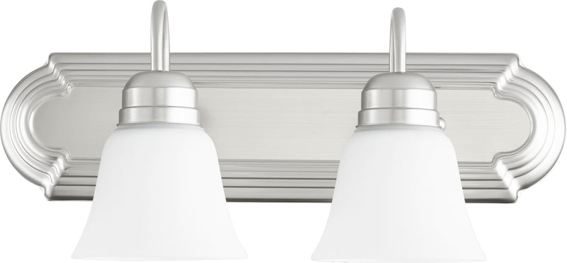 Quorum Home Quorum - 5094-2-65 - Two Light Vanity - Satin Nickel w/ Satin Opal