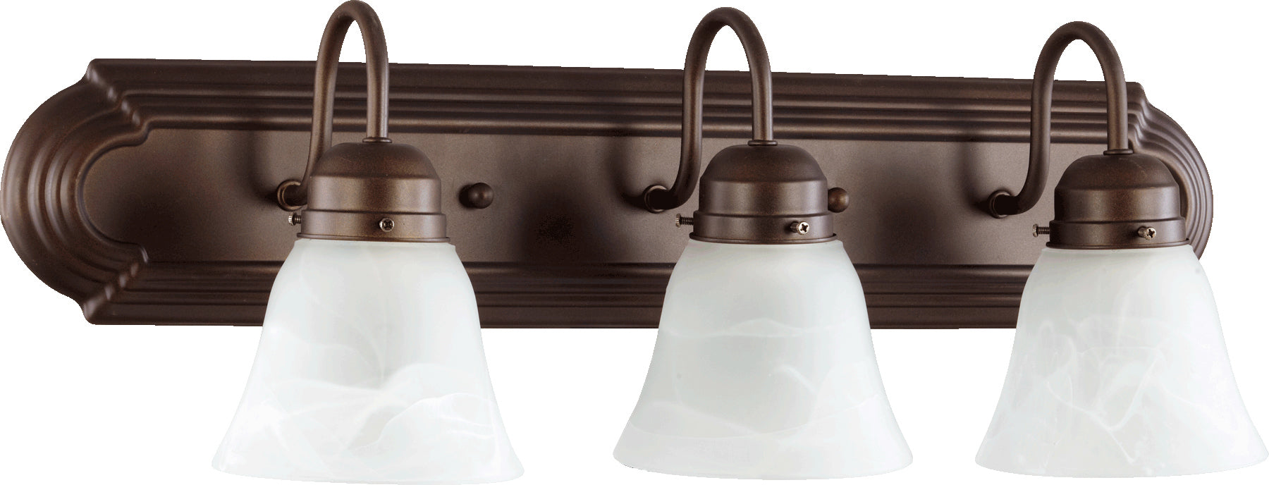 Quorum Home Quorum - 5094-3-186 - Three Light Vanity - Oiled Bronze w/ Faux Alabaster