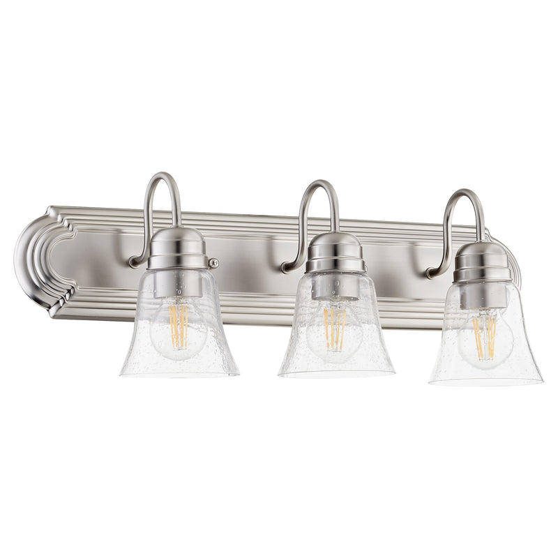 Quorum Home Quorum - 5094-3-265 - Three Light Vanity - Satin Nickel w/ Clear/Seeded