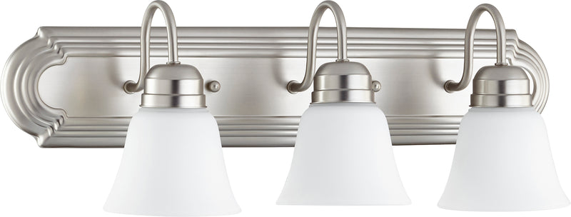 Quorum Home Quorum - 5094-3-65 - Three Light Vanity - Satin Nickel w/ Satin Opal