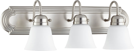 Quorum Home Quorum - 5094-3-65 - Three Light Vanity - Satin Nickel w/ Satin Opal