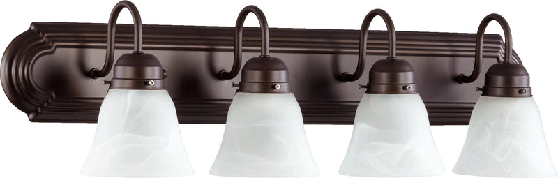 Quorum Home Quorum - 5094-4-186 - Four Light Vanity - Oiled Bronze w/ Faux Alabaster