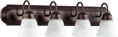 Quorum Home Quorum - 5094-4-186 - Four Light Vanity - Oiled Bronze w/ Faux Alabaster