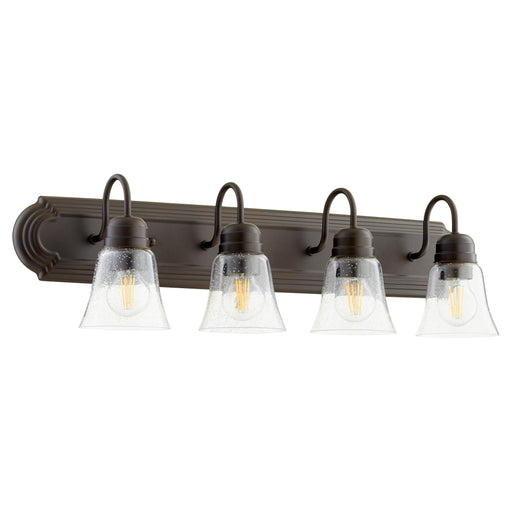Quorum Home Quorum - 5094-4-286 - Four Light Vanity - Oiled Bronze w/ Clear/Seeded