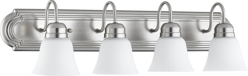 Quorum Home Quorum - 5094-4-65 - Four Light Vanity - Satin Nickel w/ Satin Opal