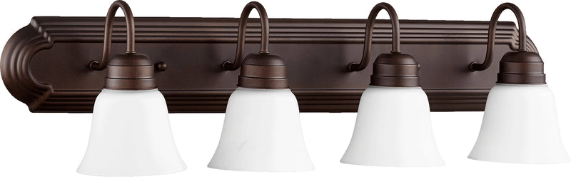 Quorum Home Quorum - 5094-4-86 - Four Light Vanity - Oiled Bronze w/ Satin Opal