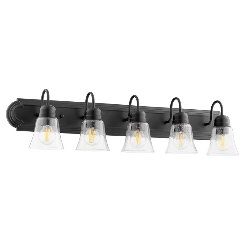Quorum Home Quorum - 5094-5-269 - Five Light Vanity - Textured Black w/ Clear/Seeded
