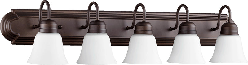 Quorum Home Quorum - 5094-5-86 - Five Light Vanity - Oiled Bronze w/ Satin Opal