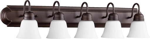 Quorum Home Quorum - 5094-5-86 - Five Light Vanity - Oiled Bronze w/ Satin Opal