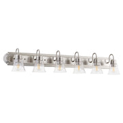 Quorum Home Quorum - 5094-6-265 - Six Light Vanity - Satin Nickel w/ Clear/Seeded