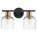 Quorum Home Quorum - 510-2-6980 - Two Light Vanity - Textured Black w/ Aged Brass
