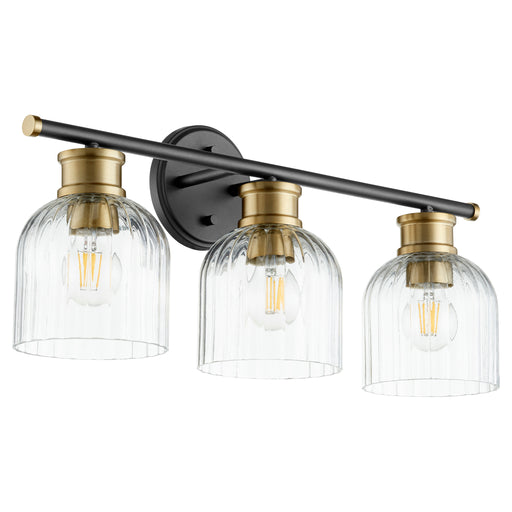 Quorum Home Quorum - 510-3-6980 - Three Light Vanity - Textured Black w/ Aged Brass