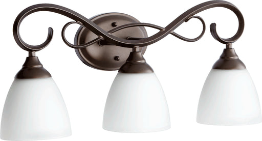 Quorum Home Quorum - 5108-3-86 - Three Light Vanity - Oiled Bronze w/ Satin Opal