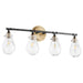 Quorum Home Quorum - 511-4-69 - Four Light Vanity - Textured Black w/ Aged Brass