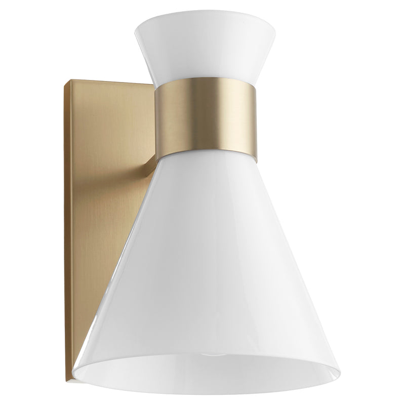 Quorum Home Quorum - 5119-1-80 - One Light Wall Mount - Aged Brass w/ Gloss Opal