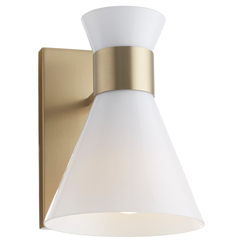 Quorum Home Quorum - 5119-1-80 - One Light Wall Mount - Aged Brass w/ Gloss Opal
