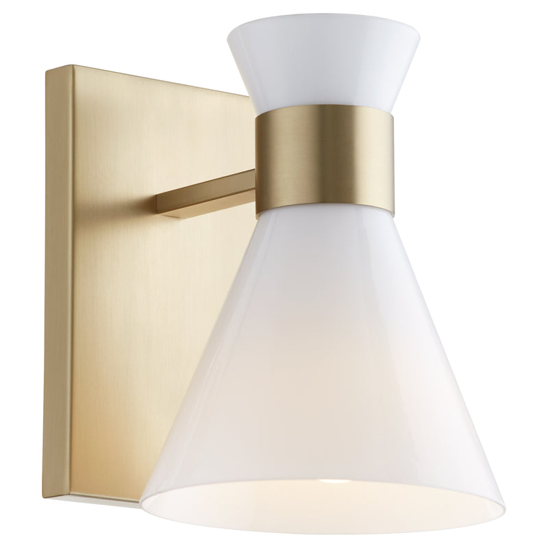 Quorum Home Quorum - 5119-1-80 - One Light Wall Mount - Aged Brass w/ Gloss Opal