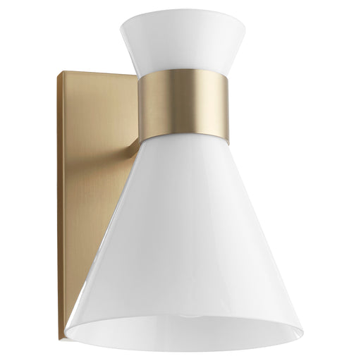 Quorum Home Quorum - 5119-1-80 - One Light Wall Mount - Aged Brass w/ Gloss Opal