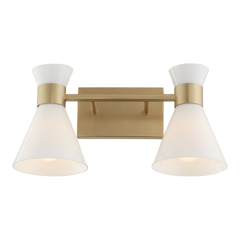 Quorum Home Quorum - 5119-2-80 - Two Light Vanity - Aged Brass w/ Gloss Opal