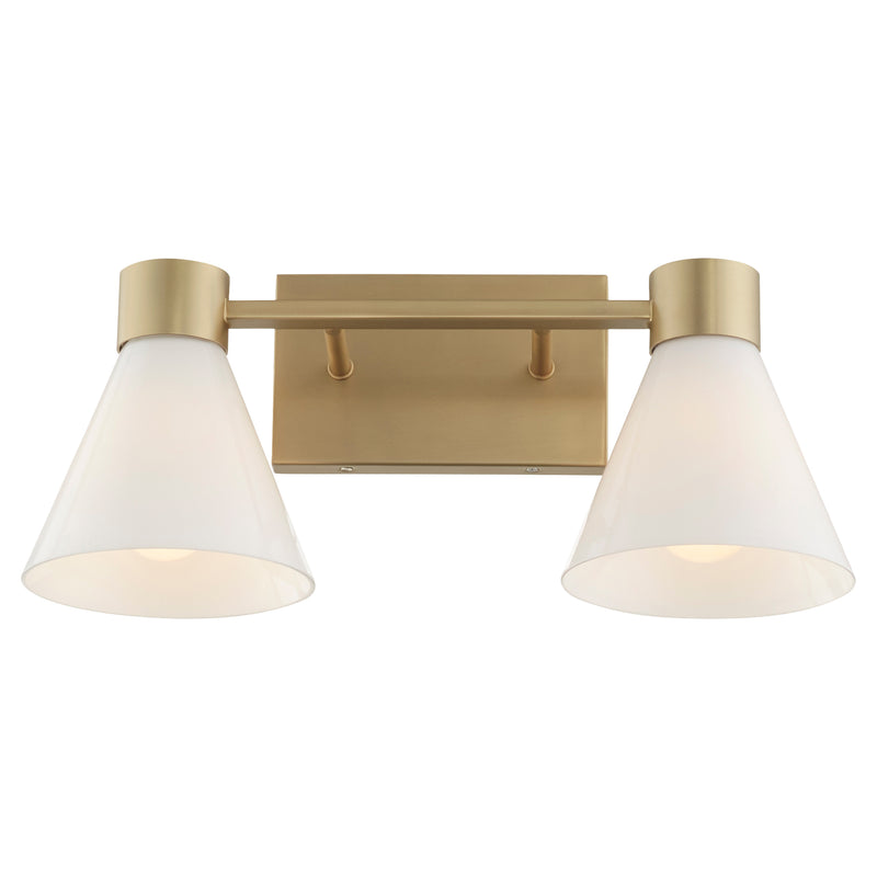 Quorum Home Quorum - 5119-2-80 - Two Light Vanity - Aged Brass w/ Gloss Opal