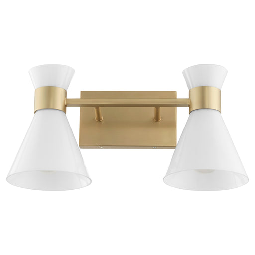 Quorum Home Quorum - 5119-2-80 - Two Light Vanity - Aged Brass w/ Gloss Opal
