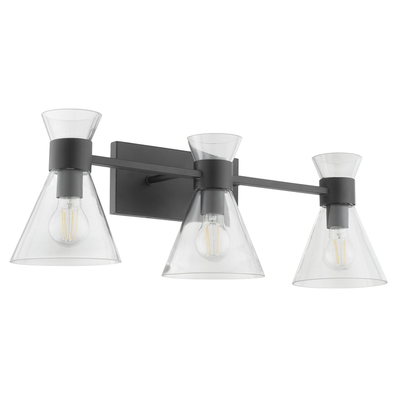 Quorum Home Quorum - 5119-3-259 - Three Light Vanity - Matte Black w/ Clear Glass
