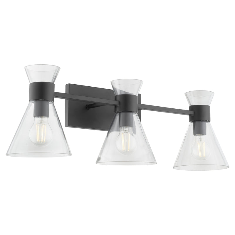 Quorum Home Quorum - 5119-3-259 - Three Light Vanity - Matte Black w/ Clear Glass