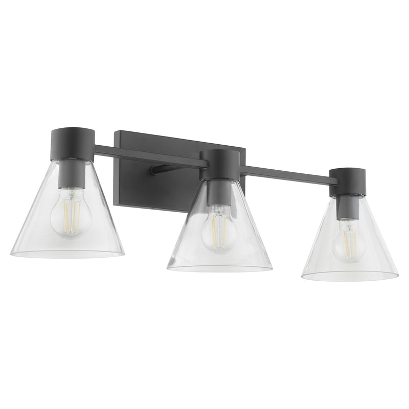 Quorum Home Quorum - 5119-3-259 - Three Light Vanity - Matte Black w/ Clear Glass