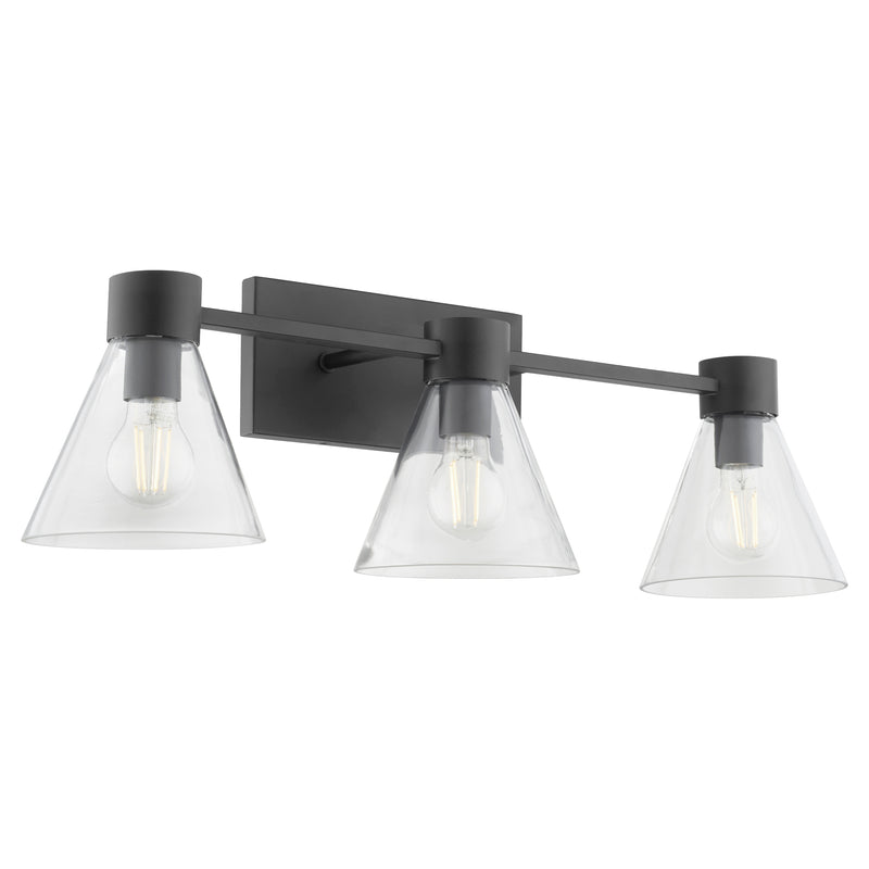 Quorum Home Quorum - 5119-3-259 - Three Light Vanity - Matte Black w/ Clear Glass